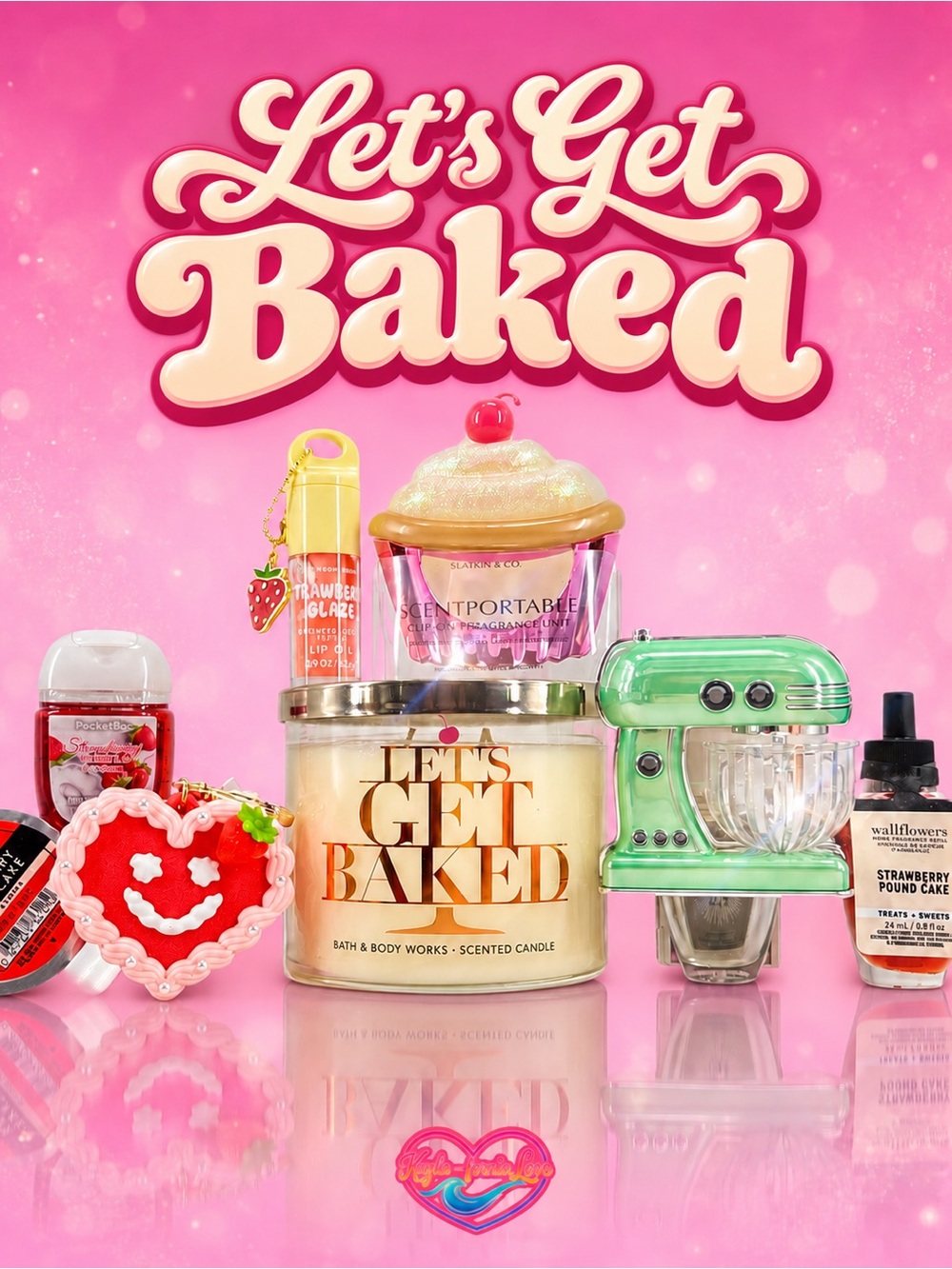 Bath & Body Works Lets Get Baked Cupcake Strawberry Pound Cake Collector Set